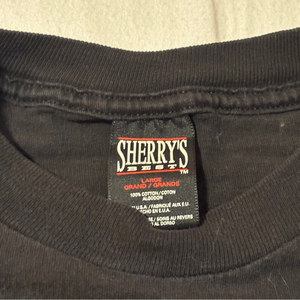 Vintage Joe Cool Snoopy T Shirt Large Put in Bay Black Blue Grunge USA Made - Picture 6 of 6
